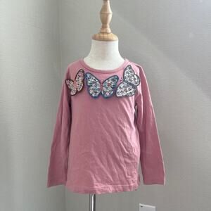 Mini Boden 3D Butterfly Appliqué T-shirt - 3-4Y